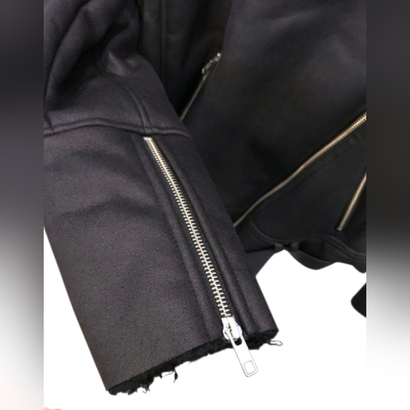 ONE TEASPOON Faux Sherling Black Aviator Coat - Picture 4 of 9